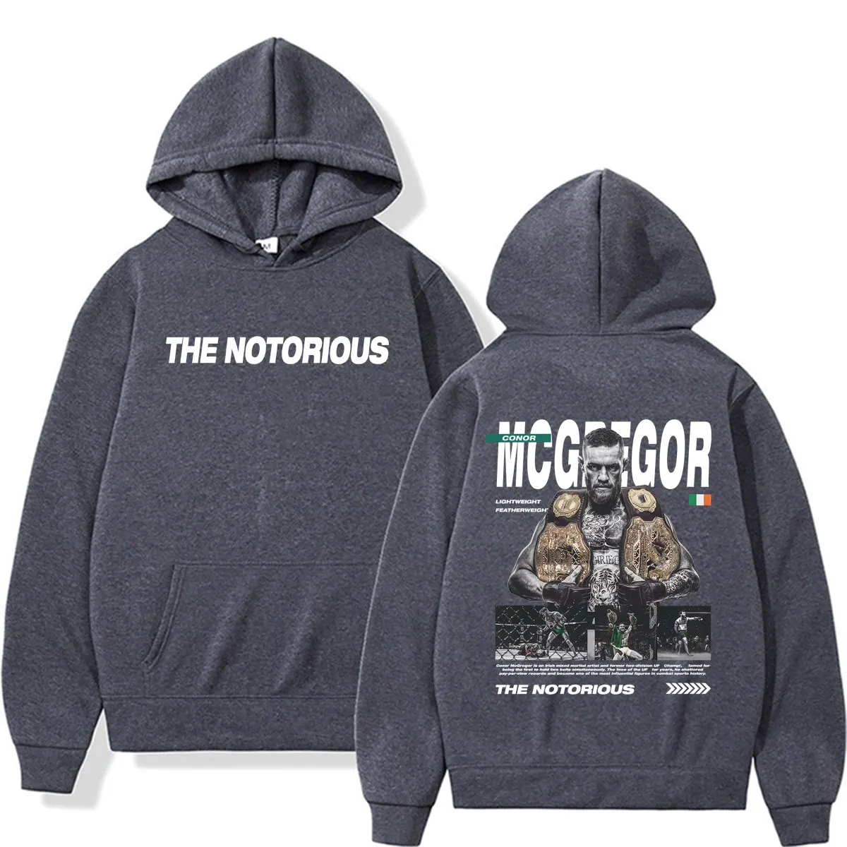 Фото Мужские толстовки The Notorious Conor McGregor: модные готические ретро-свитшоты 90-х, комфортные флисовые худи с длинным рукавом №3