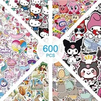 100pcs sanrio stickers hello kitty sticker cute sticker pack kuromi my melody kawaii anime stickers laptop skin toys for girls