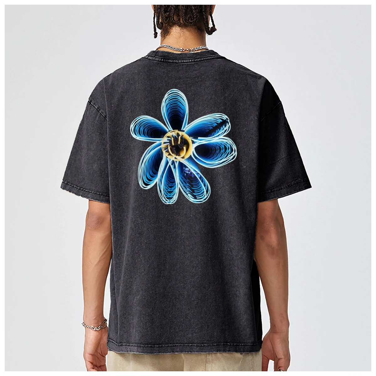 Футболка мужская оверсайз забавная модная повседневная винтажная хлопковая с