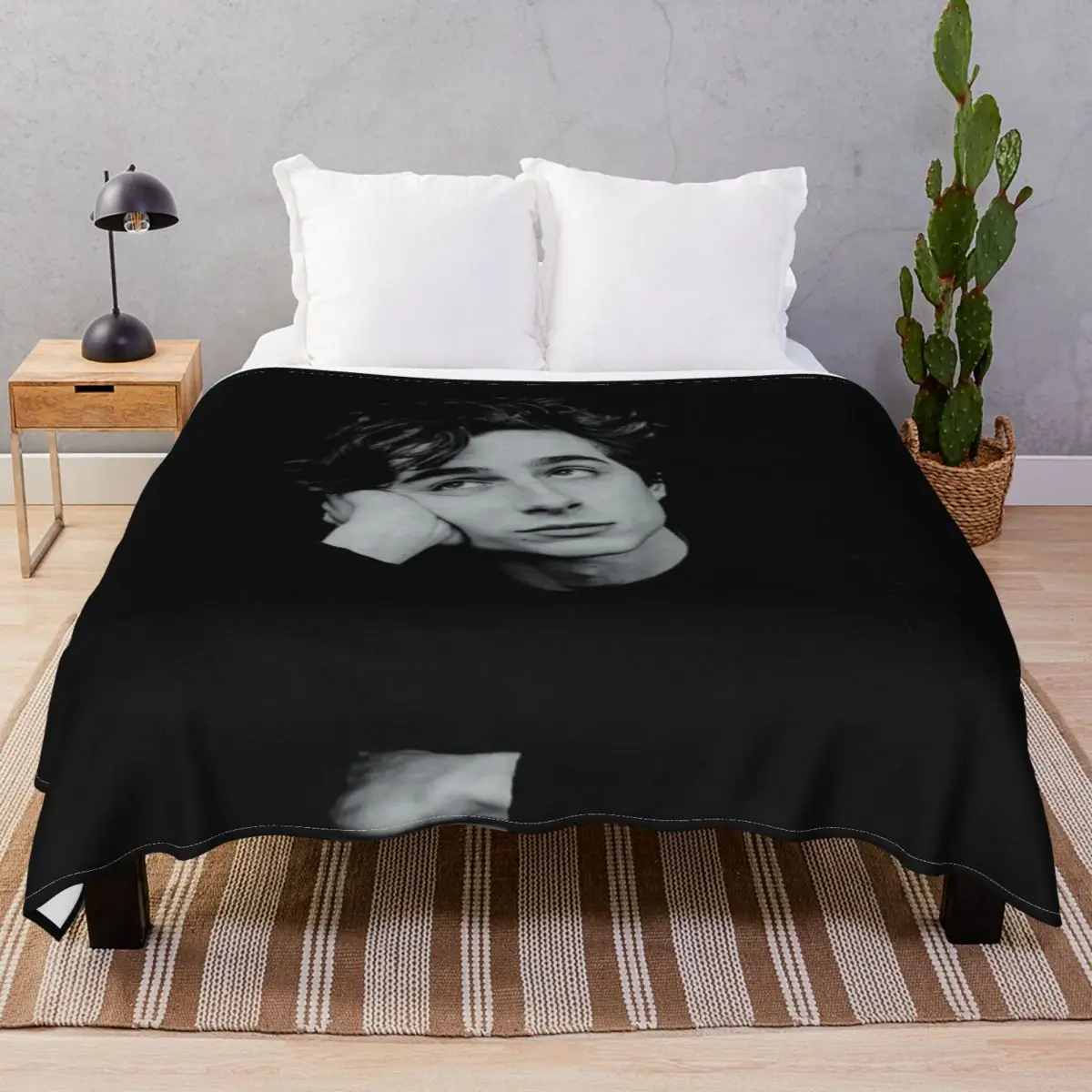 Timothee Chalamet Design Blankets Flannel Textile Decor Multi-function Unisex Throw Blanket for Bedding Home Couch Camp Office