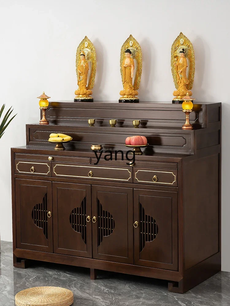 Домашний китайский Бодхисаттва Гуань Гонг Xianjia из цельного дерева с шкафом