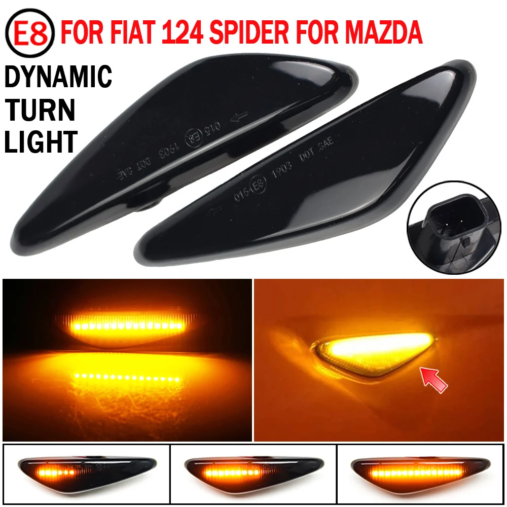 

2PCS Dynamic Led Side Marker Turn Signal Indicator Light Lamp For Mazda 6 Atenza MAZDA5 Premacy RX-8 Mx-5 Miata Fiat 124 Spider