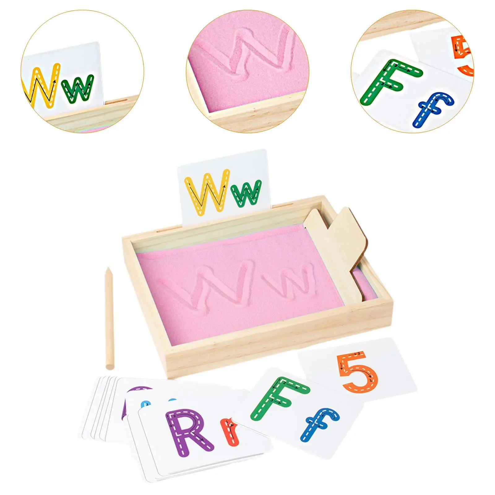 Обучающий набор деревянных подносов для песка детей — инструмент обучения букв