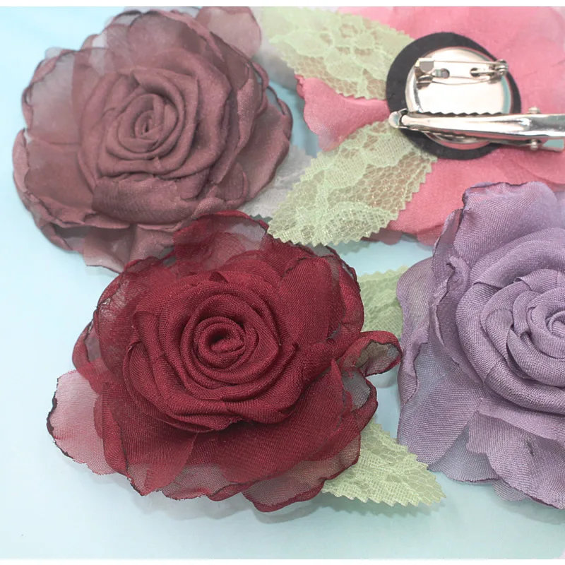 Женская шелковая брошь в виде цветка трехмерная Увядшая форме розы изысканная