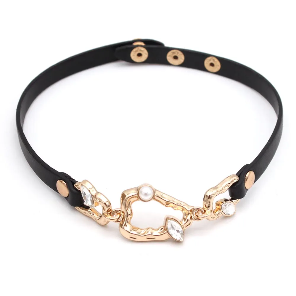 Модные Винтажные кожаные ожерелья очаровательные готические шипы искусственные