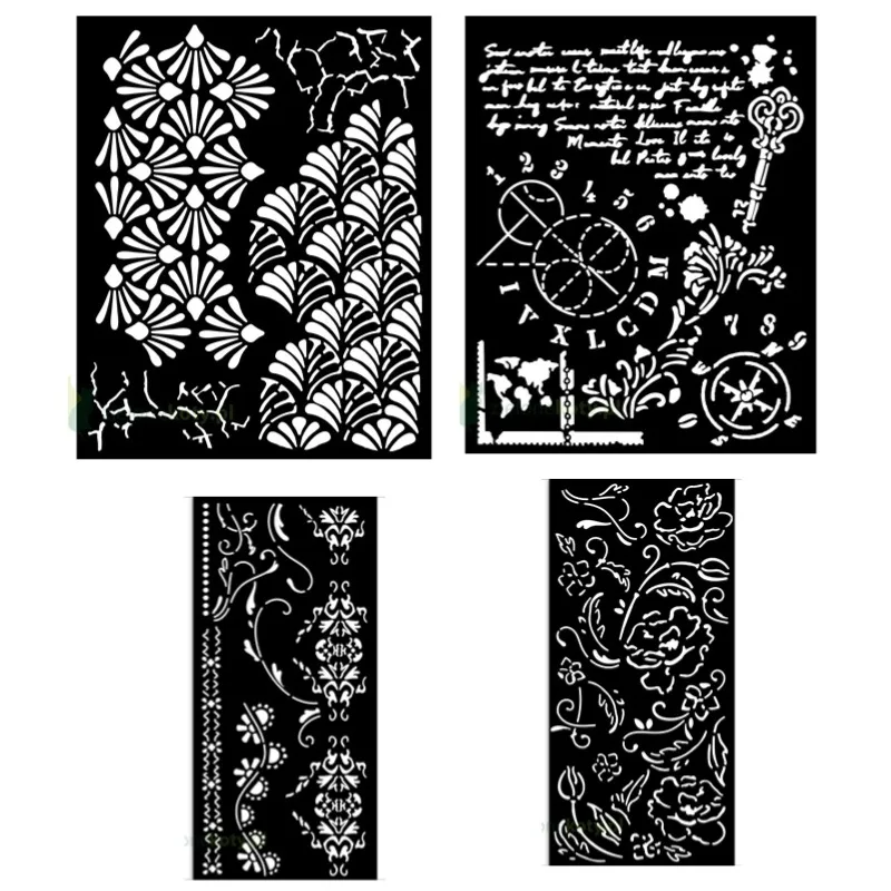 Трещины Pismo Alterego Korona кружево цветочный трафарет металлический штамп силиконовый