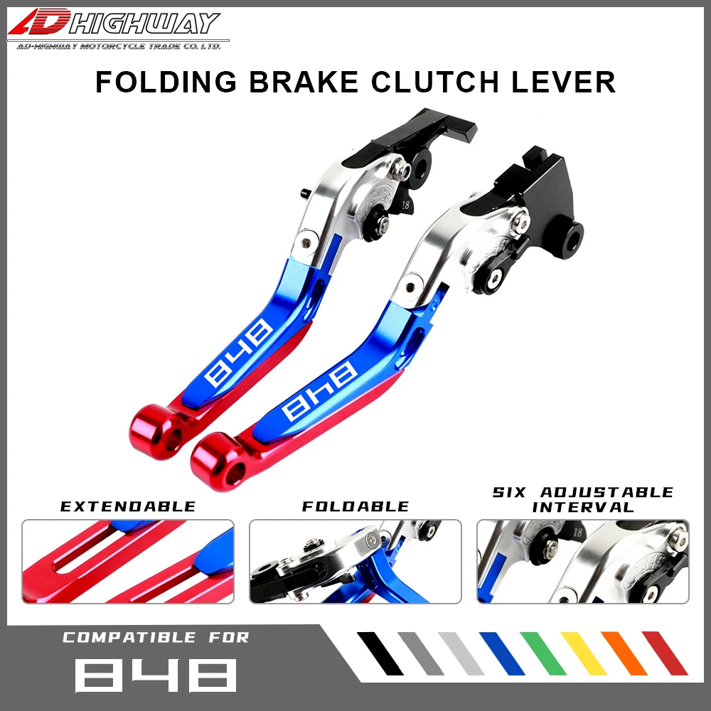 

20 Colors CNC Aluminum Brake Handle Bar Lever Extendable Folding Adjustable Brake Clutch Levers For DUCATI 848 EVO 2007-2013