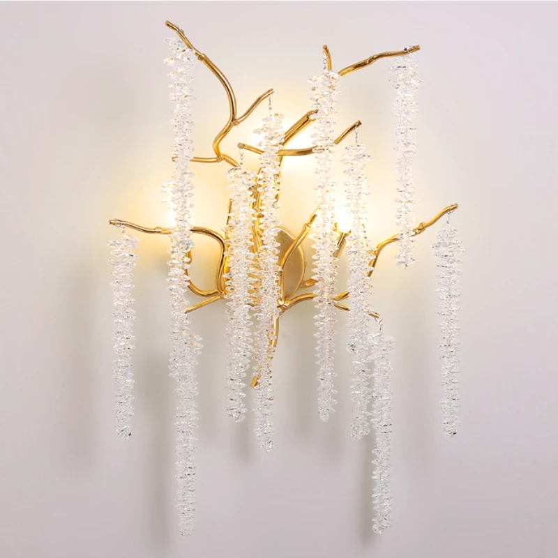 

Modern LED Crystal Wall Lights Living Room Background Wall Sconce Lamps Bedroom Bedside Staircase Aisle Indoor Lighting