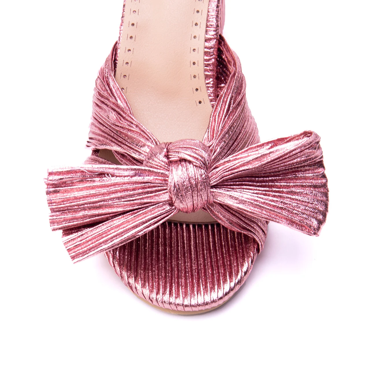 Stylish Sandals Women Size 34-51 Bling Bling Satin Shoes Summer 2023 Round Heels Sweet Butterfly Knot Princess Pumps