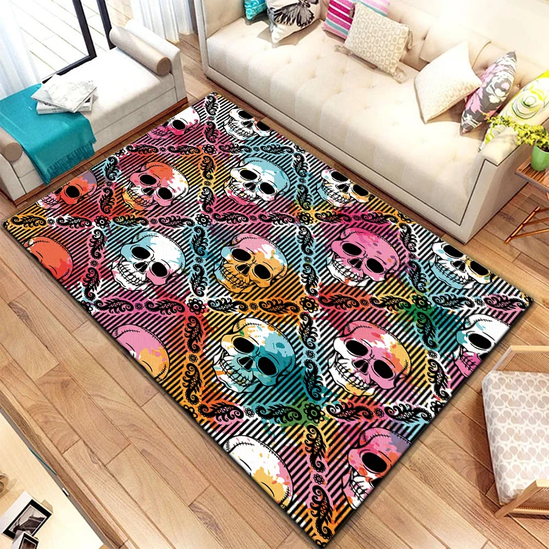 Skull trend Printed  Area Large Rug ,Carpet for Living Room Bedroom Sofa Decoration, Non-slip Floor Mats Dropshipping Alfombras