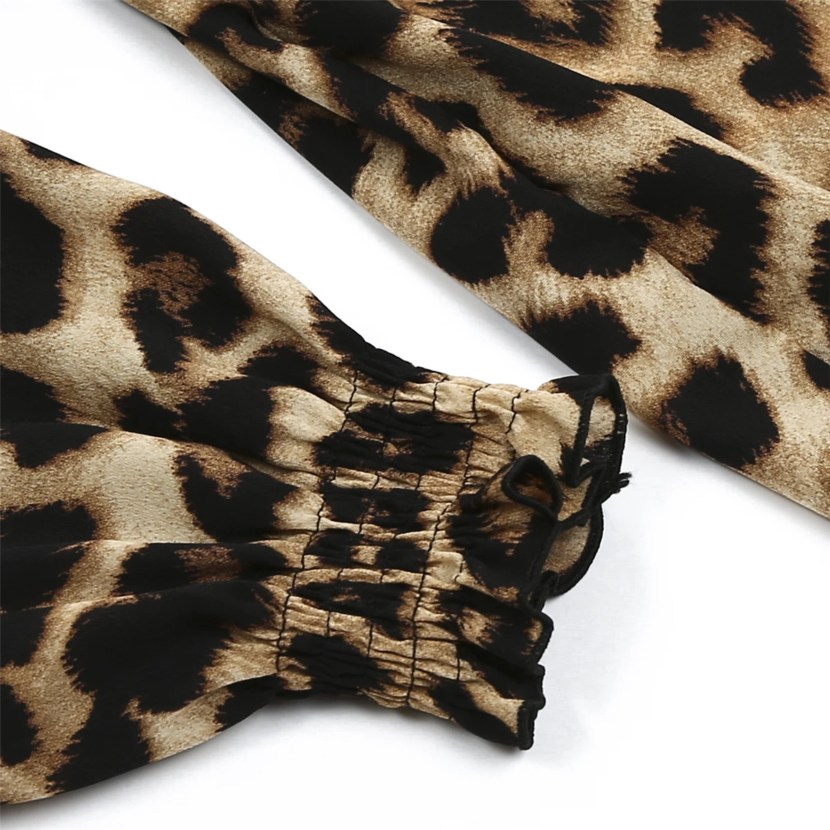 Повседневные топы с длинными рукавами леопардовым принтом для женщин