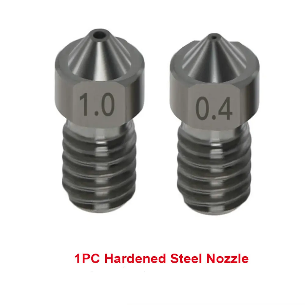 

High Temperature Hardened Steel V6 Nozzles M6 Thread 0.2/0.3/0.4/0.6mm For Ender 3 E3D Hotend Titan Extruder Prusa I3 MK3