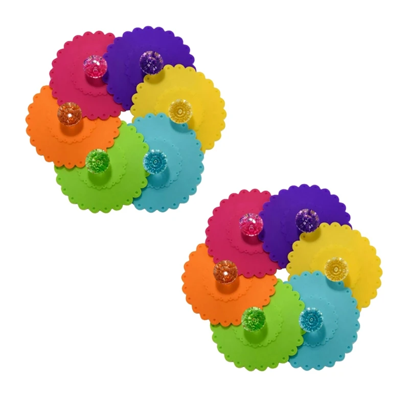 

12 шт., силиконовая крышка для кружки кофе, с защитой от пыли