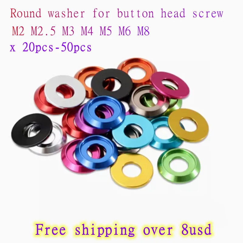 20 шт./50 шт. M2 M2.5 M3 m4 m5 m6 m8 цветная полукруглая алюминиевая ...