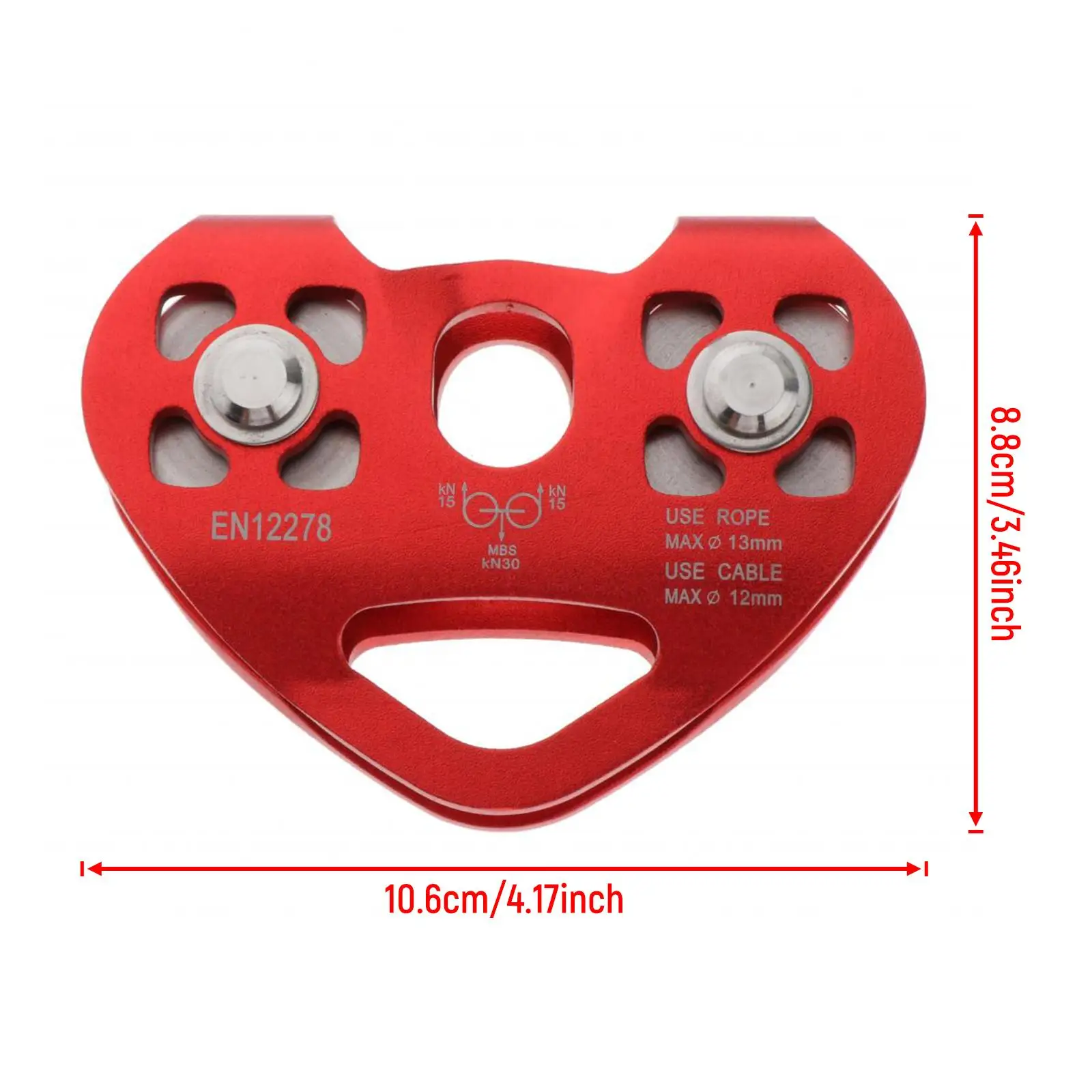 30KN скалолазание с двойным шкивом на молнии кабельная тележка шарикоподшипники