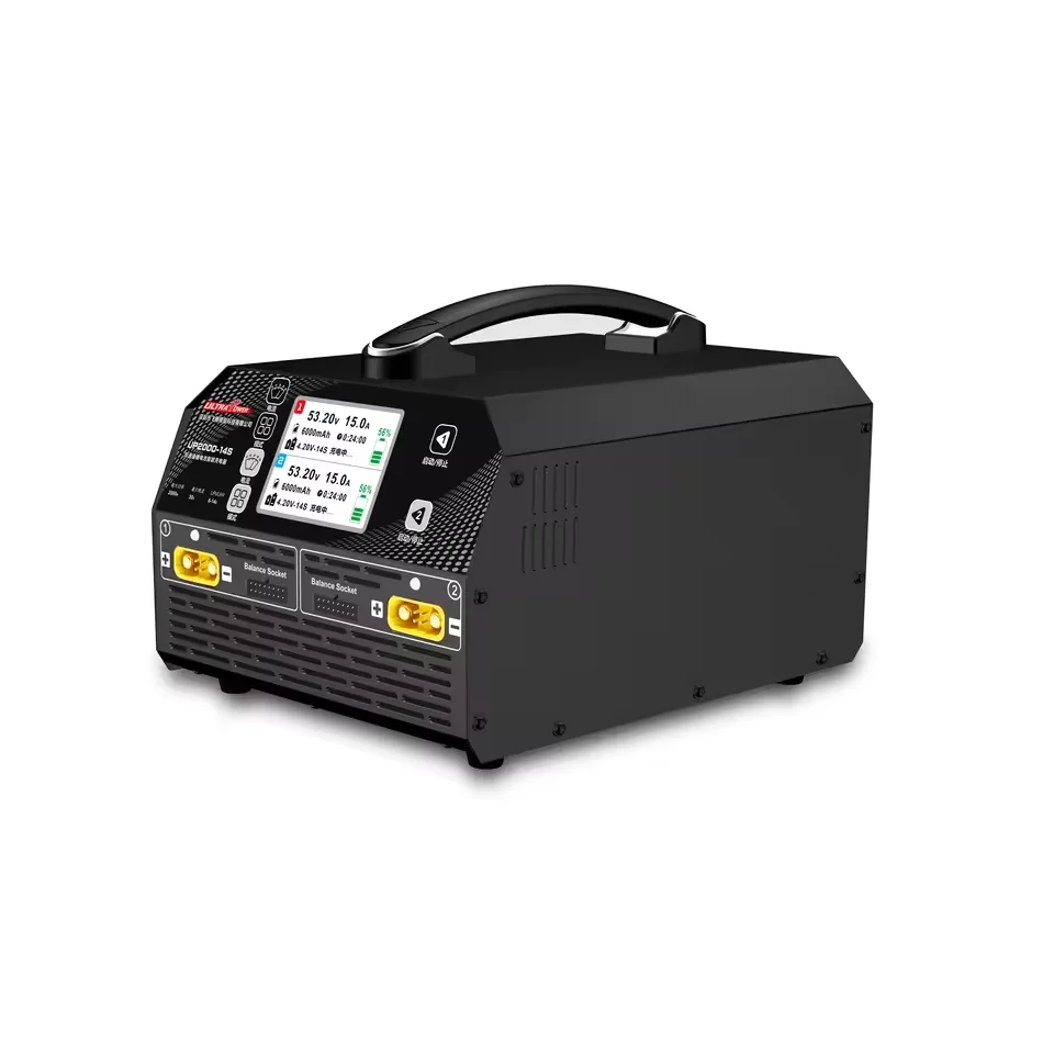 Фото Интеллектуальное зарядное устройство Ultra Power UP2000 14s с двумя каналами для LiPo/LiHV аккумуляторов, поддерживающее интеллектуальное зарядное устройство для батарей 4.20V/4.35V/4.40V/4.45V/4.50V. №3