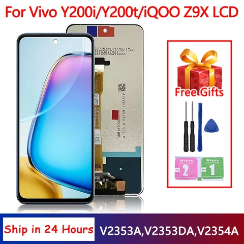 6, 72 дюймовый ЖК-экран для Vivo Y200i Y200T V2354A V2353DA, сенсорная панель, дигитайзер для Vivo iQOO Z9x V2353A, ЖК-дисплей
