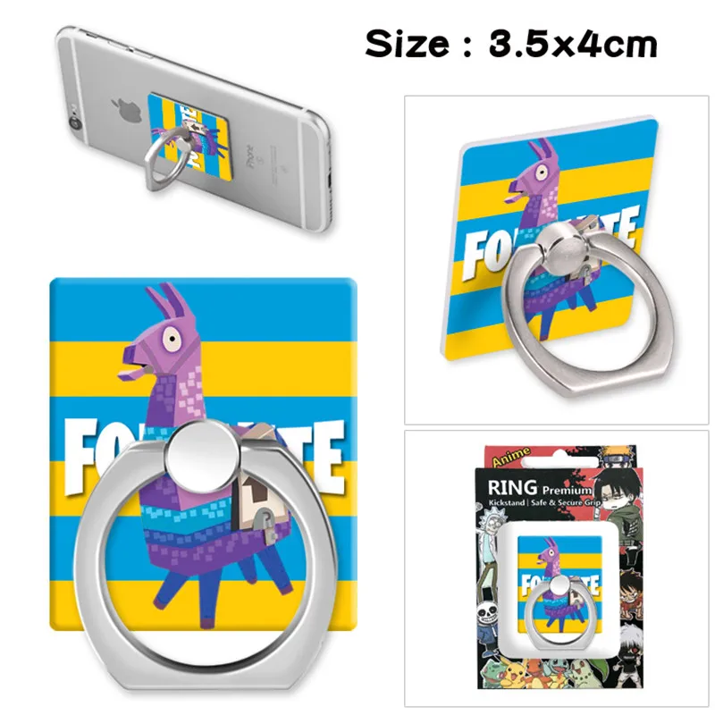

New Fortnite Mobile Phone Holder Hot Game Anime Figure Toys Finger Ring Holder Stickers Portable Rotatable Stand Grip for Phone