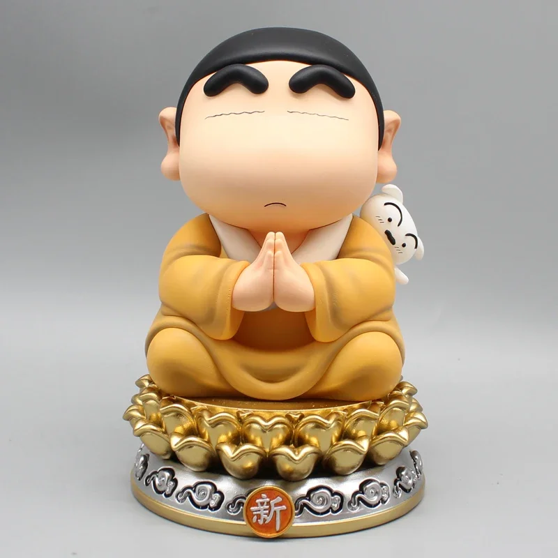 

I Wax Mercy Gk Good Luck Lotus Buddha Crayon Shin-Chan Creative Cute Funny Trendy Car Mount Collect Figures Model Ornaments Gift