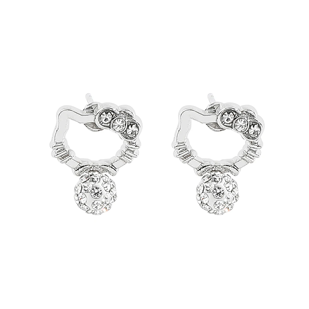 Серьги Sanrio Hello Kitty модные серьги-гвоздики с милыми котенками и кошачьими ушками