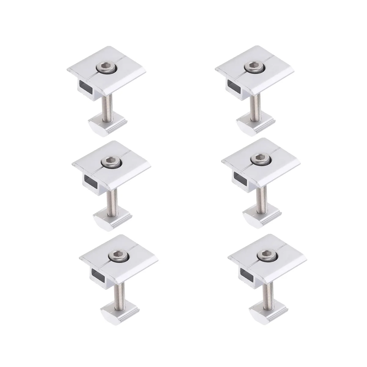 Solar Panel Bracket Centre Clamp Kit, 6 Pieces Aluminium All