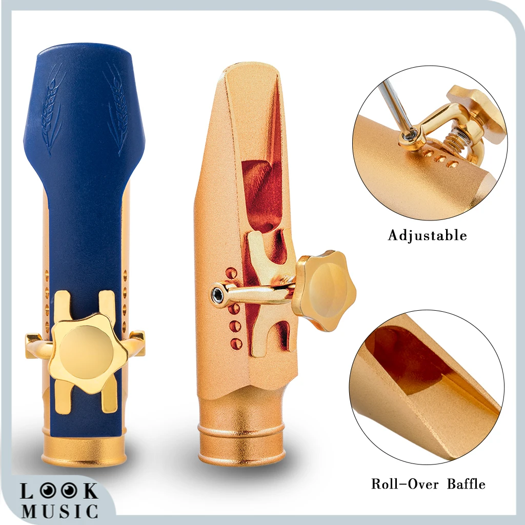 

PRO Eb Sax 5.6.7.8.9 Alto Saxophone Mouthpiece Jazz R&B Sax MTP Roll Over Baffle Flat Side Wall Chamber Mouthpiece Ligature Cap