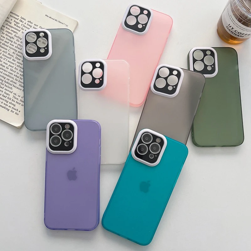 

For iPhone 11 12 13 Pro Mini X XS Max XR 7 8 Plus SE 2020 Camera Lens Protection Phone Case Clear Candy Soft TPU Silicone Cover