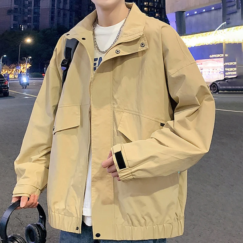 

Spring and Autumn New Y2k Jacket Ruffian Handsome Boys Overcoat Lapel Men's Casual Fashion Jacket