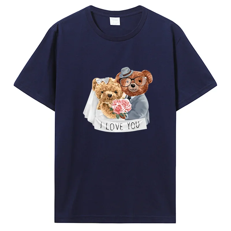 Футболка Мужская/женская с коротким рукавом и принтом медведя