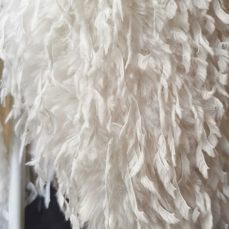 Текстурная серия белое перо с длинным потоком бархатное пальто мечты свадебная