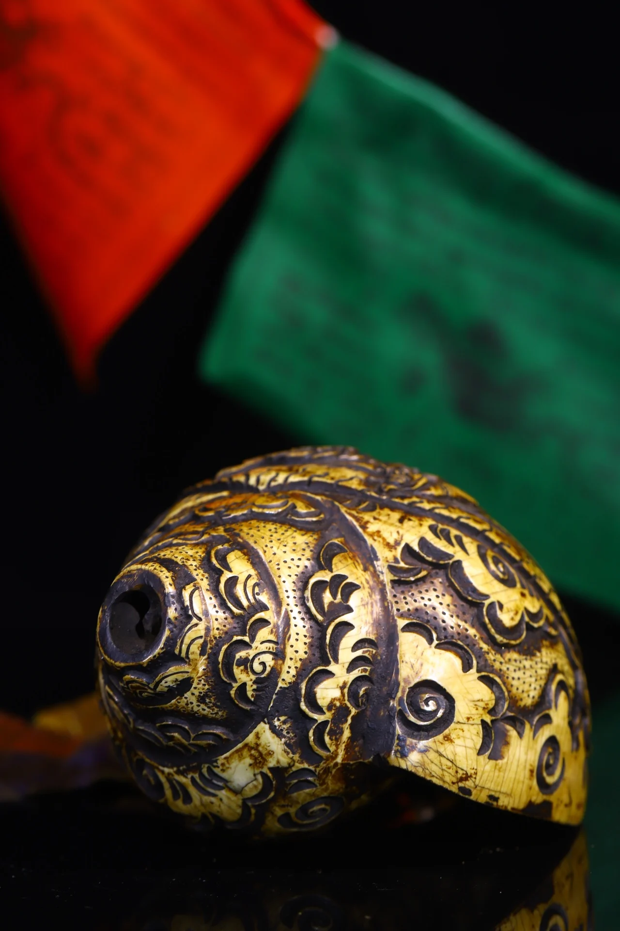 8-дюймовая коллекция тибетского храма старая натуральная раковина киноварь DAKINI