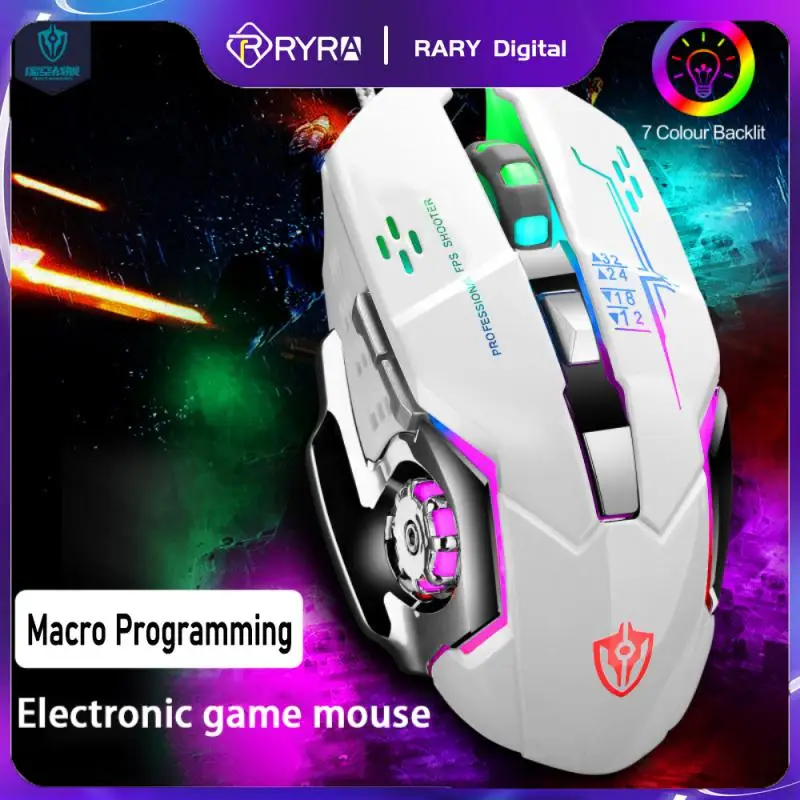 

RYRA Gaming Mouse Wired Gamer Mice 3200DPI Backlight E-sports Mechanical Macro Programming USB Mouse For Computer PC Laptop Game