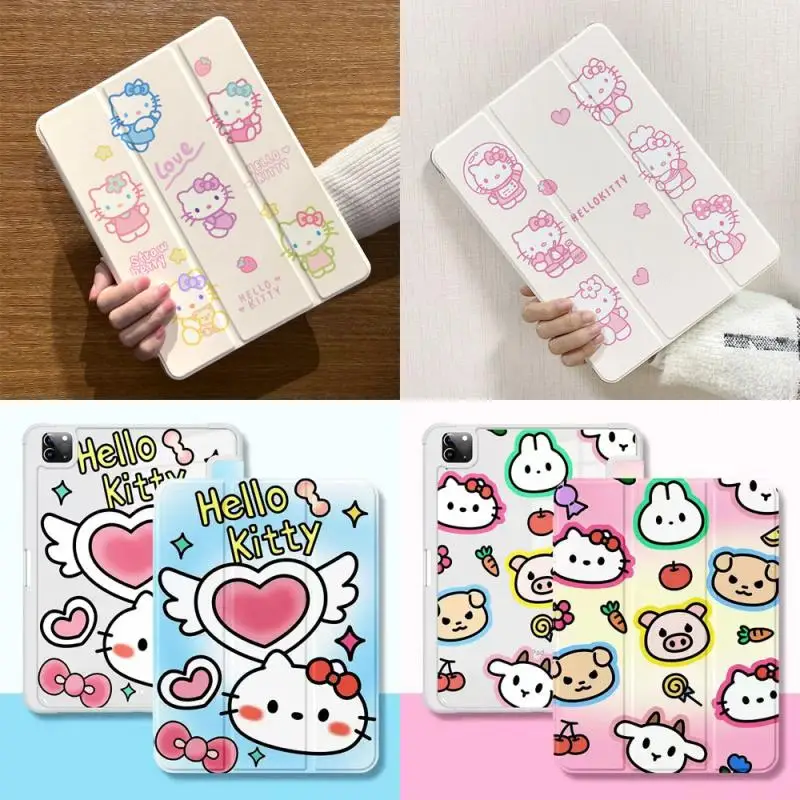

Sanrios Apple Ipad Pro Protective Case My Melody Hellokittys Ipad Air 5 4 3 Three Fold Flap Protective Case for Ipadpro Mini6