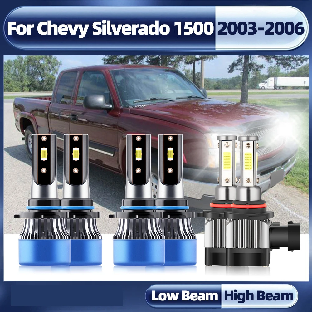 

9005 9006 LED Headlight 360W 60000LM Car Headlight Bulbs 6000K Car Lights Fog Light For Chevy Silverado 1500 2003 2004 2005 2006
