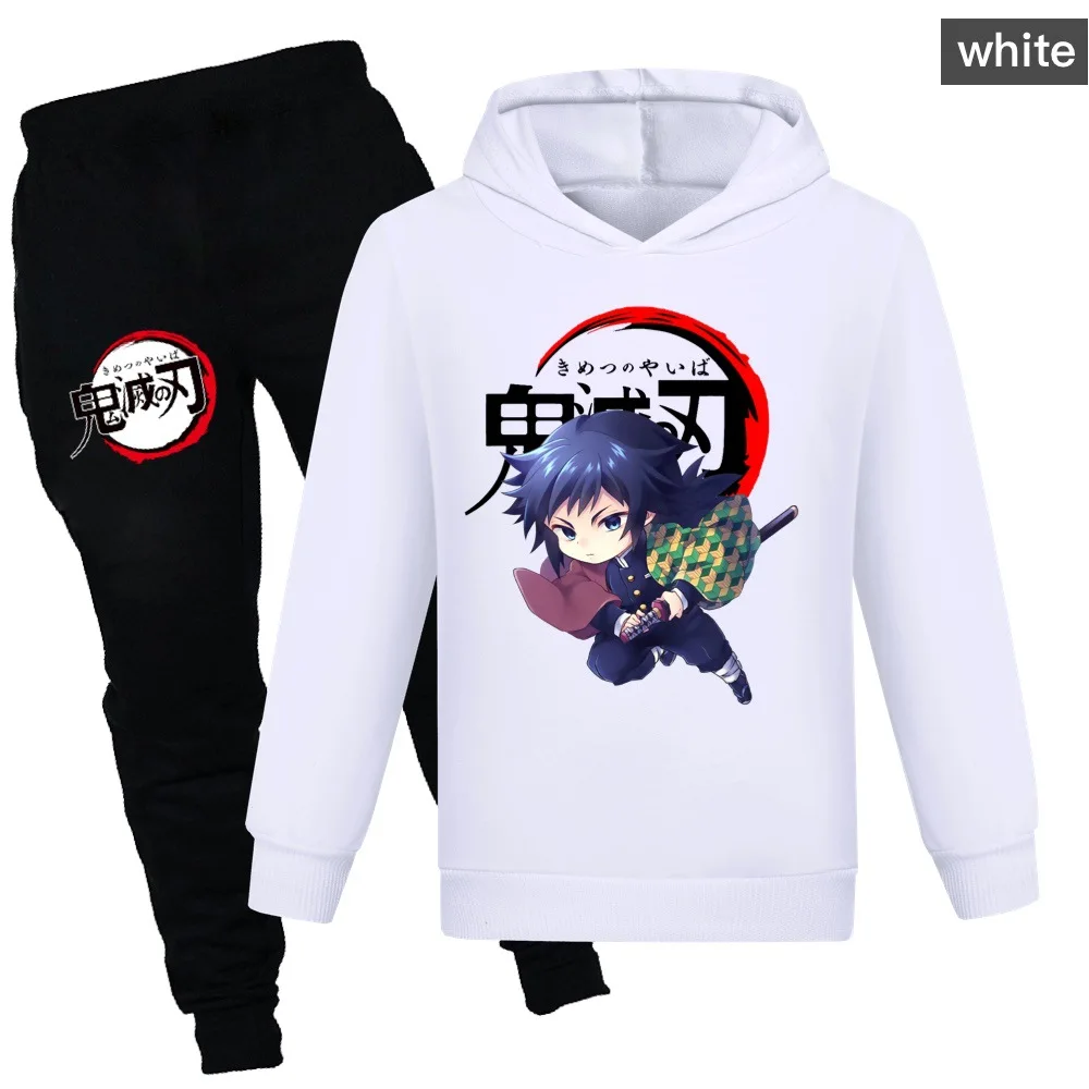 

Детская одежда с капюшоном, комплекты для мальчиков и девочек, Модный рисунок с длинным рукавом, рассекающим демонов