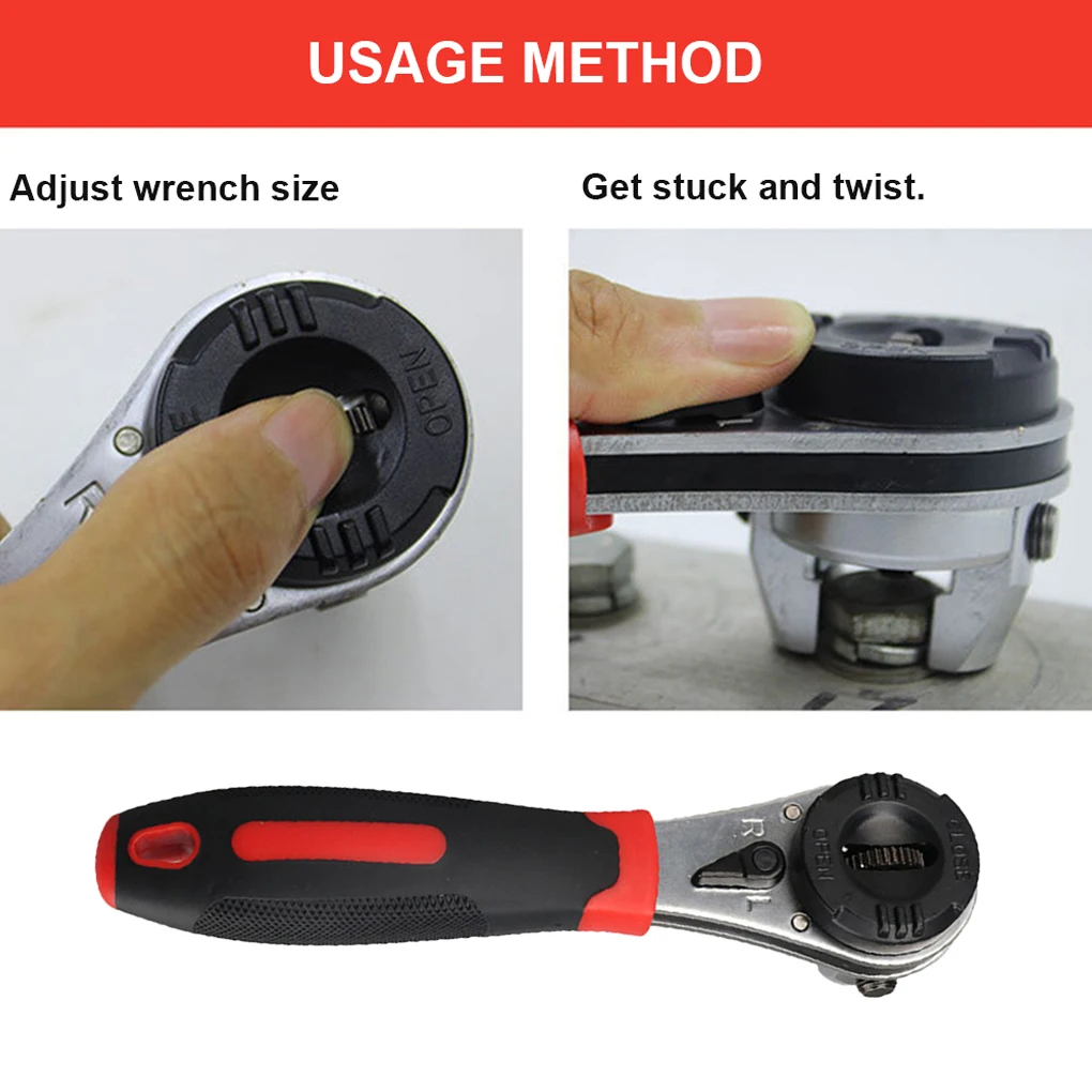 

Гаечный ключ с храповым механизмом, износостойкий легкий портативный уникальный дизайн, легкая установка, отличительная прочная регулируе...