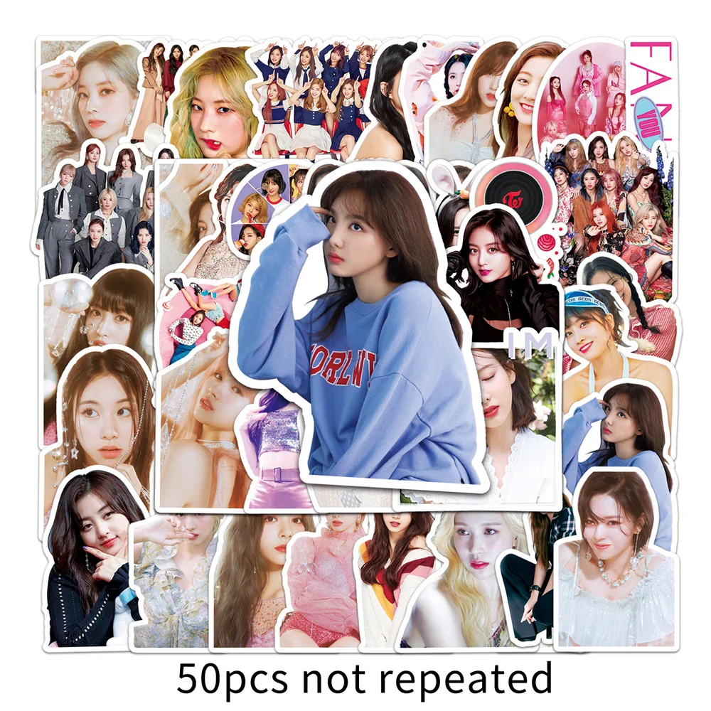 

10/30/50PCS KPOP Popular StarTWICE Girl Group DIY Graffiti Laptop Luggage Skateboard Ipad PVC Kids Stationery Sticker Wholesale