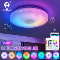 smart led circular music ceiling light rgbcw dimmable with bluetooth app remote control bedroom living room atmosphere light