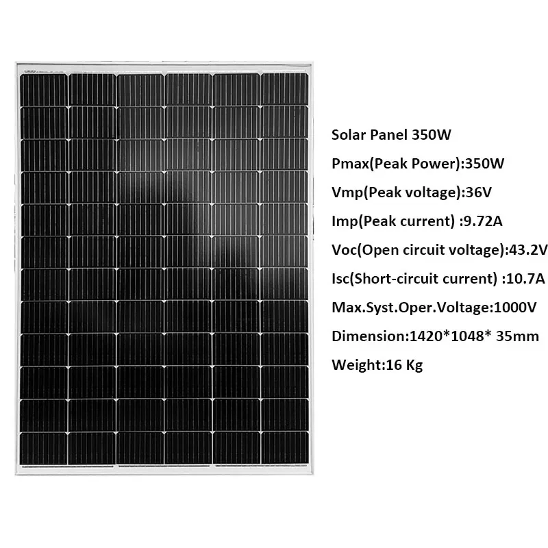 

Солнечная панель 350 Вт, 3500 Вт, 7000 Вт, разделенная половинчатая ячейка MBB, домашняя сетчатая система, 220 В, 110 В, зарядное устройство для солнечных батарей, автомобиль, кемпинг, фургон