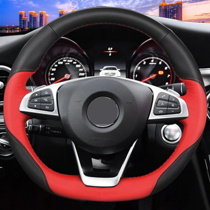 

DIY Car Steering Wheel Cover Hand Sewing For Mercedes Benz W176 W246 W205 C117 C218 X218 W213 X253 C253 W166 C292 Braiding