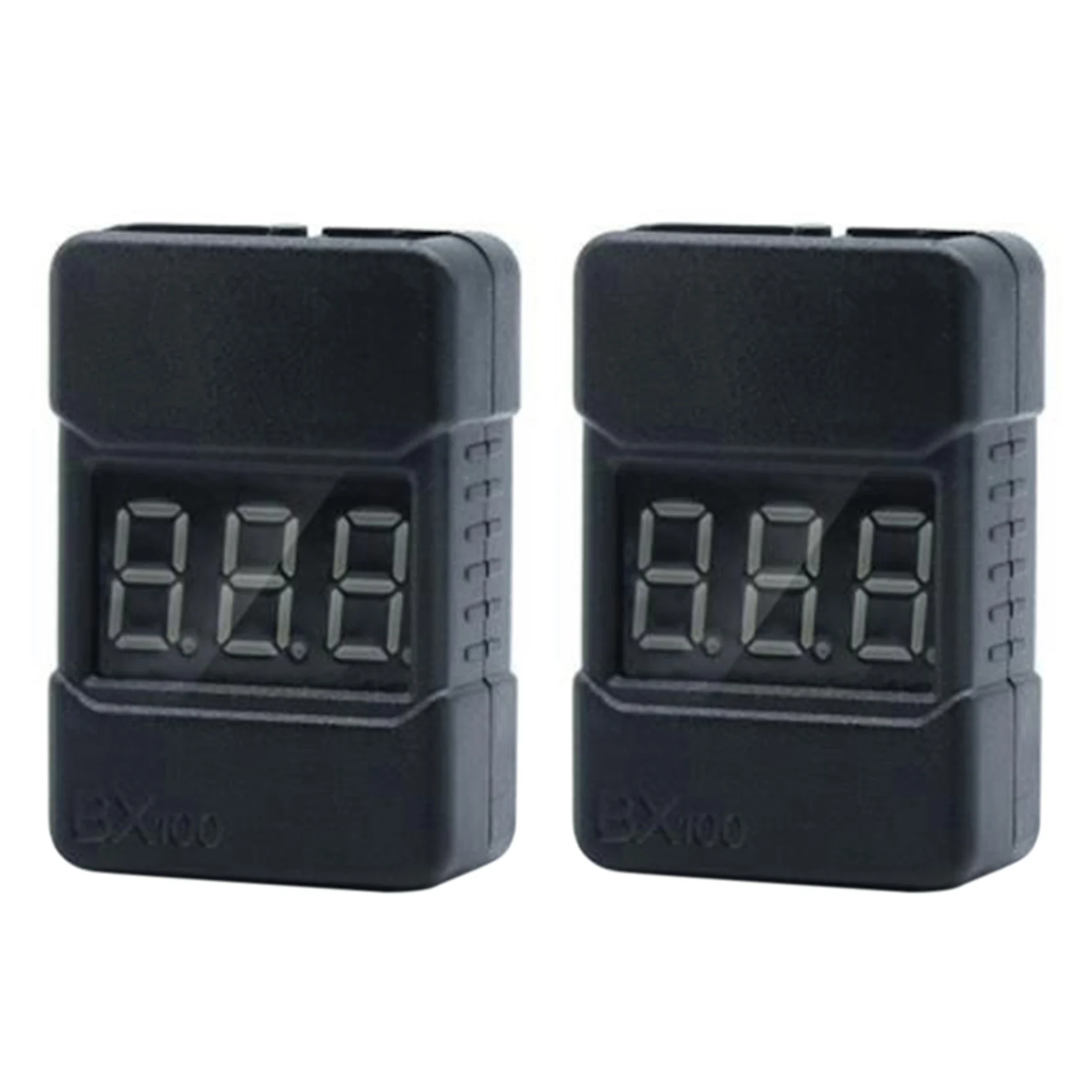 

2X BX100 LED Display Battery Tester Low Voltage Buzzer Alarm with ABS Shell Super Sound Warning Checker Black