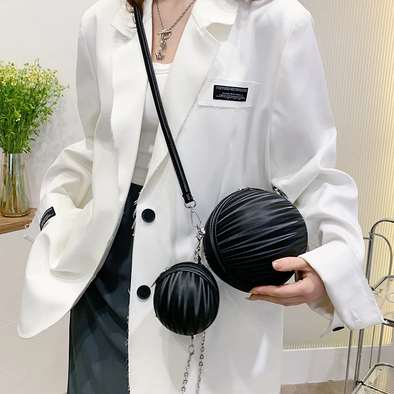 

2022 New Round Ball Bags for Women High Quality Shoulder Bag Fashion Purses and Handbags Designer Crossbody Bag Chain Satchel