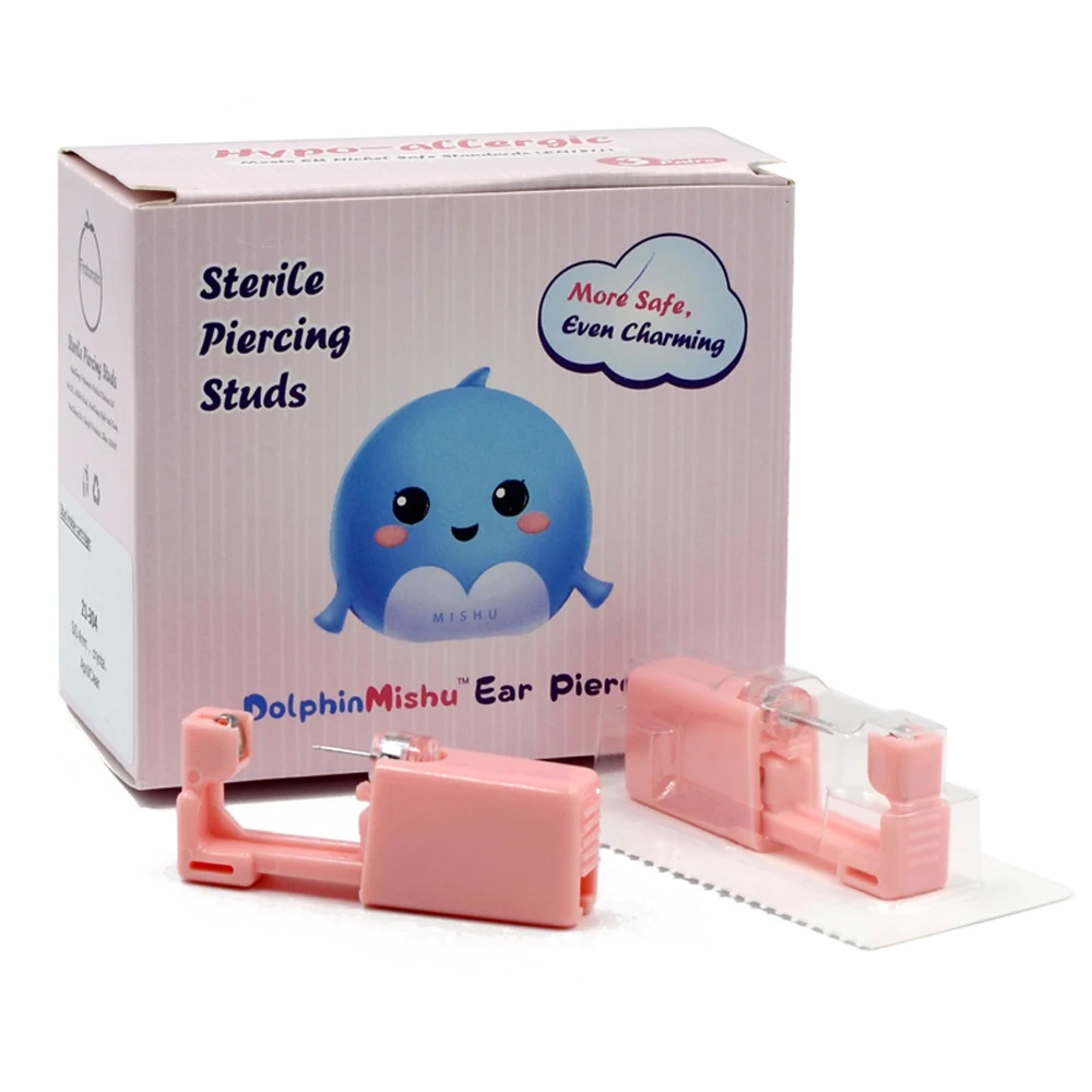 6 шт./коробка одноразовые розовые серьги-гвоздики из нержавеющей стали 316L