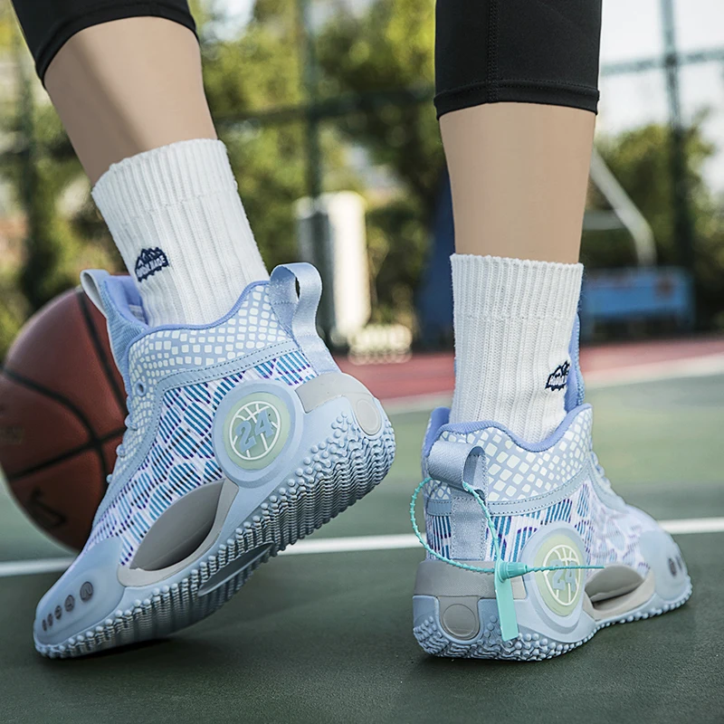 New Reflective Men Basketball Shoes for Women KIids Basketball Sneakers High Quality Outdoor Practical Basketball Training Shoes