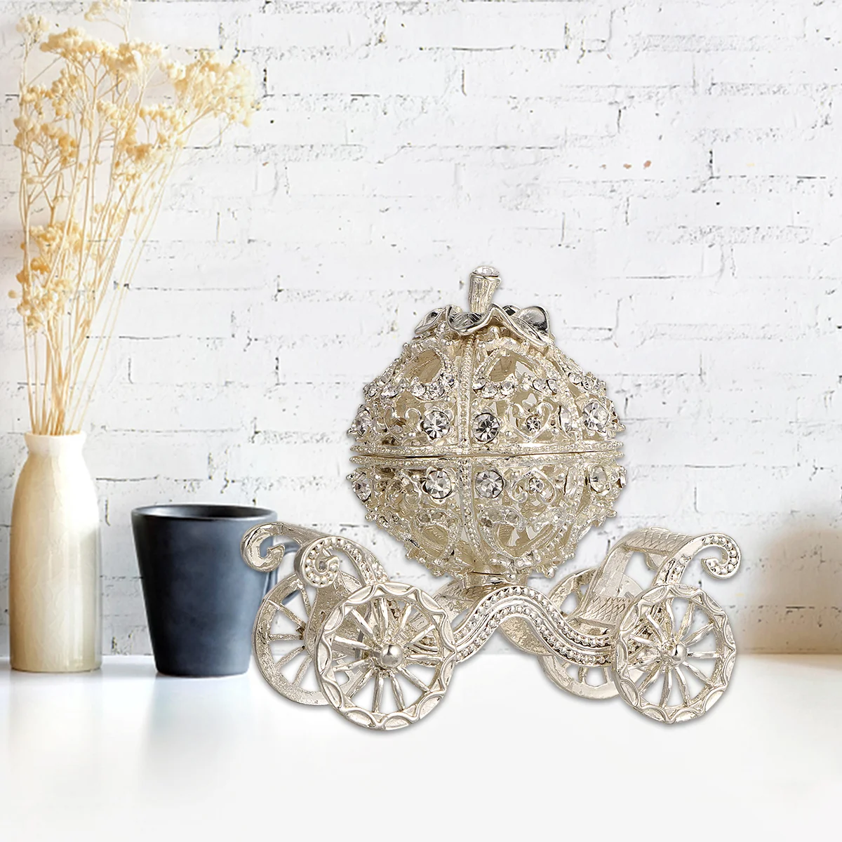 

Декоративная шкатулка в виде тыквы, декоративное украшение для драгоценностей, украшение со стразами, украшение для автомобиля