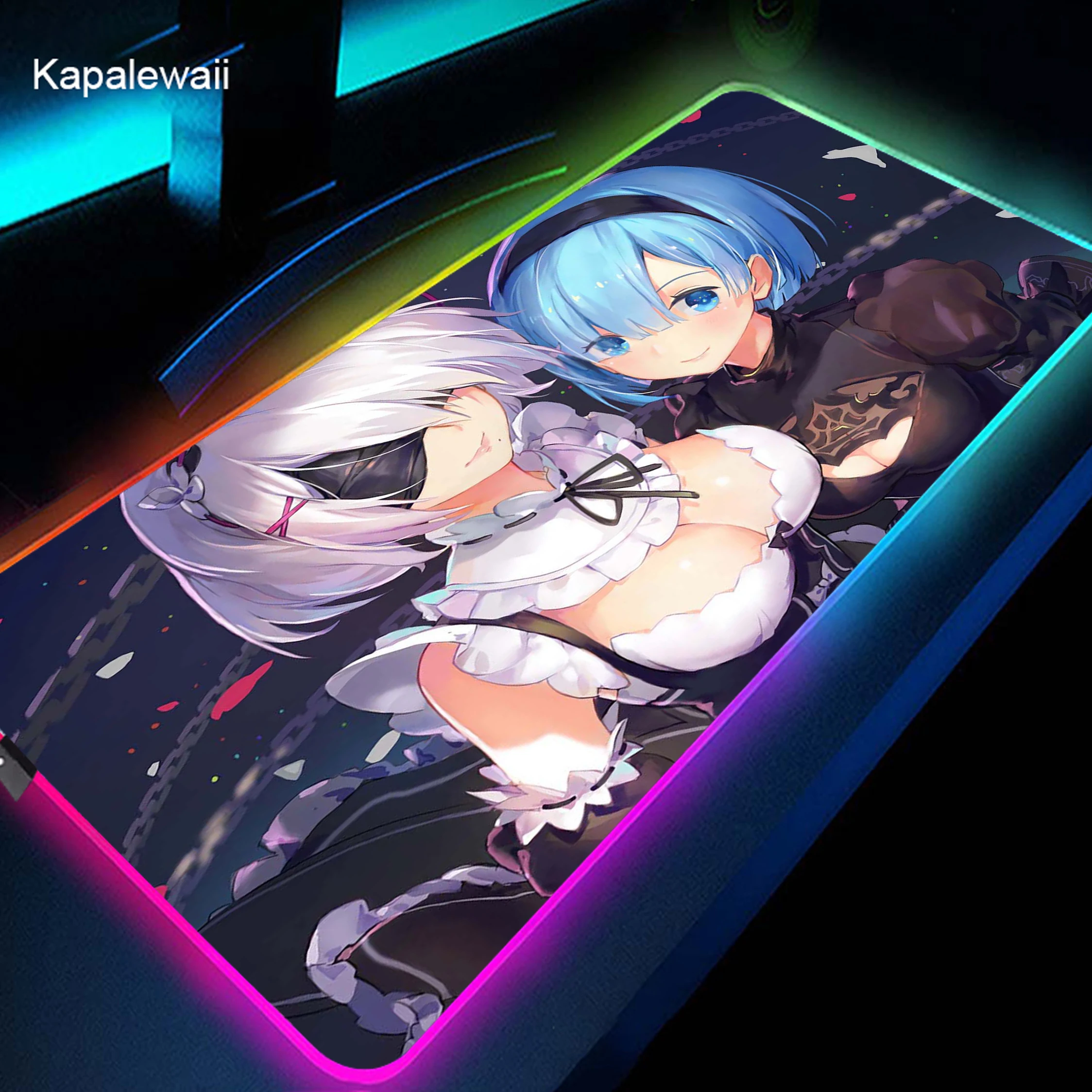 

Large RGB Mouse Pad Zero Two Gaming Mousepad LED Mause Pad Gamer Computer Mouse Carpet Big Mause Pad PC Desk Mat With Backlit