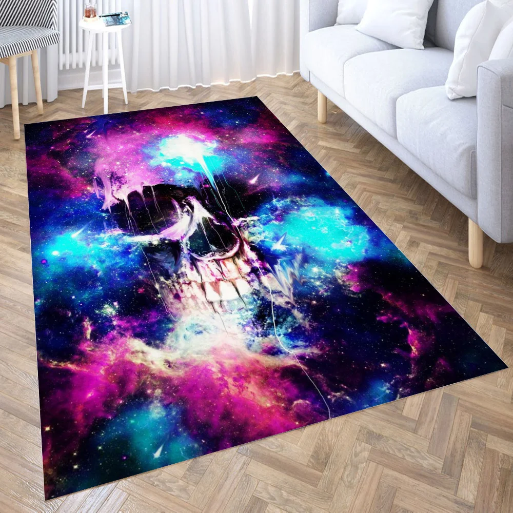 

Space Skull Rug Floor Mats Carpet for Living Room Doormat Plush Non-slip Chair Mat Bathroom Carpet Furry Carpet In The Bedroom