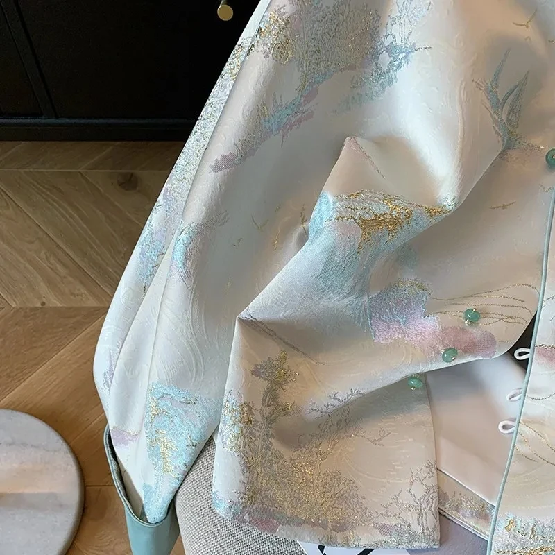 Верхняя одежда женские куртки Китайская национальная ветровка жаккардовое