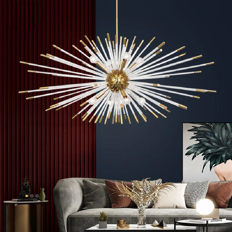 

Chandeliers Lights Lustre Modern Crystal for Living Creative Design Hanging Fixture Gold Luxury Home Decor Pendant Crystal Lamps