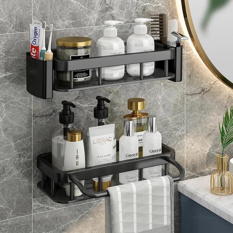 

Home Kitchen Accessories Bathroom Shower Organizer Storage Rack Wall Shelf Kitchen Towel Sponge Holder Shelves